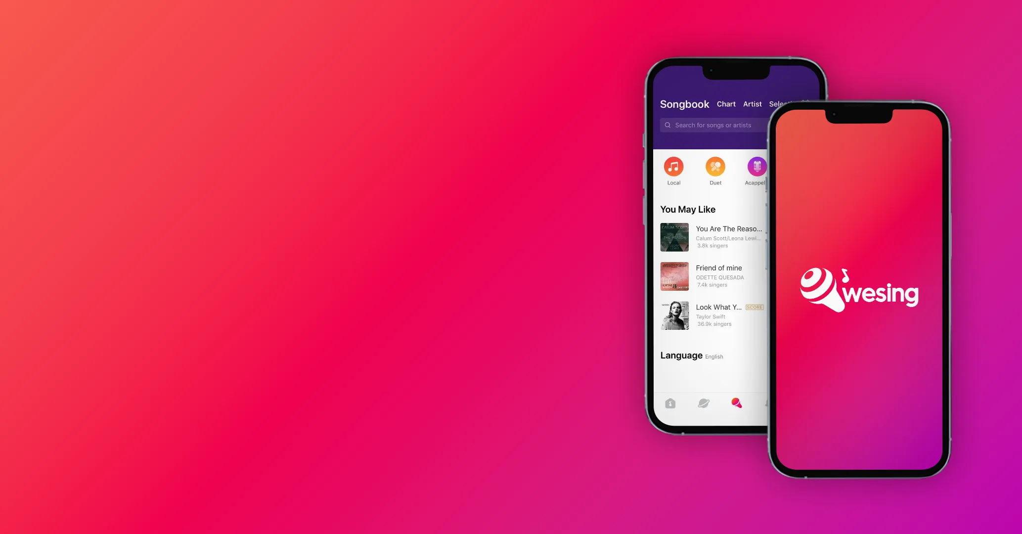 Consigue música en WeSing