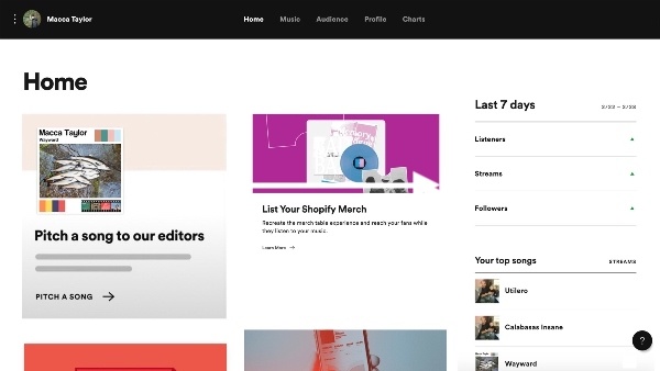 How to get your music on Spotify playlists - Pitch from homepage