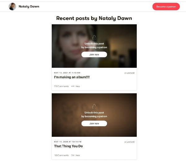 Wie man mit Patreon für Musiker mehr Geld verdienen kann - Patreon recent posts