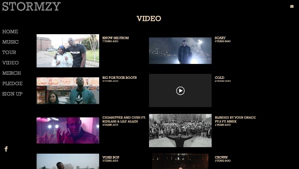 Wie man eine Musik-Website erstellt, die professionell aussieht - Stormzy-Video