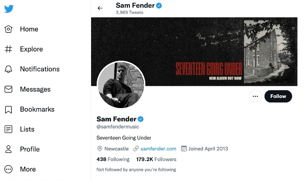 Twitter for musicians - Feature a link in your bio