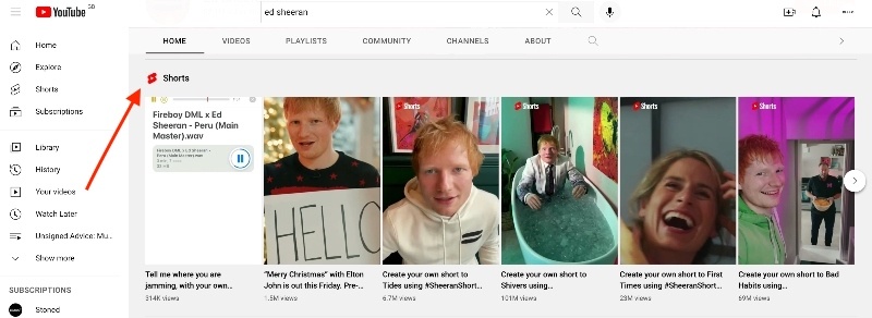 How to use YouTube Shorts to promote your music - Accessing Shorts via the YouTube app