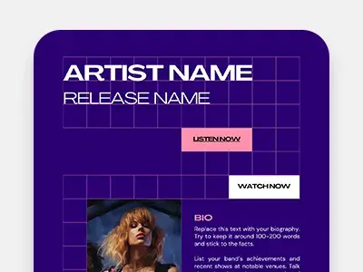 Synth-Pop Purple EPK template