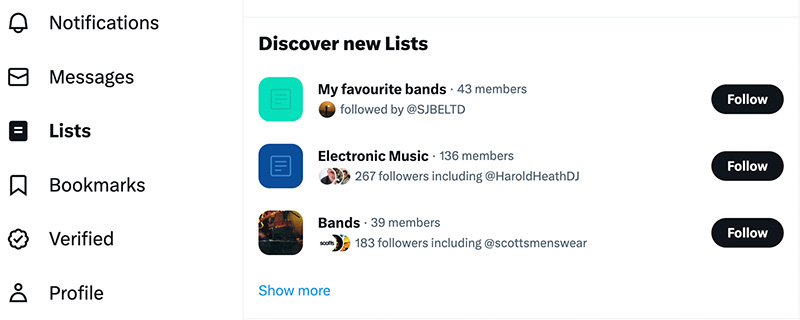 10 Essential Social Media Tips For Musicians and Bands - Twitter lists