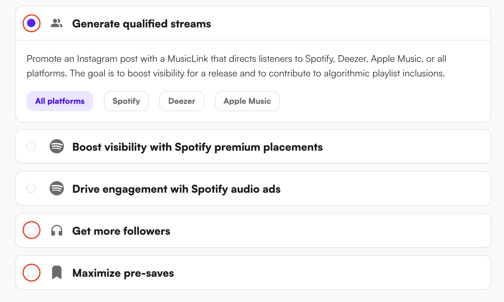 Run ads for your music